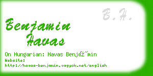 benjamin havas business card